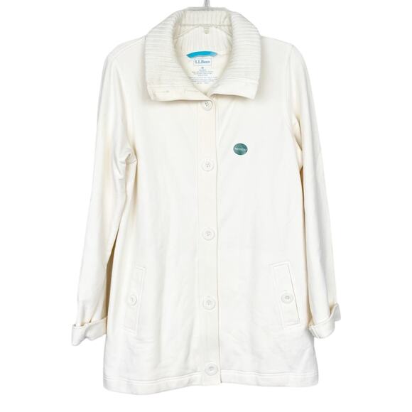 LL Bean Cream Button Front Cardigan Sz M - Picture 6 of 6